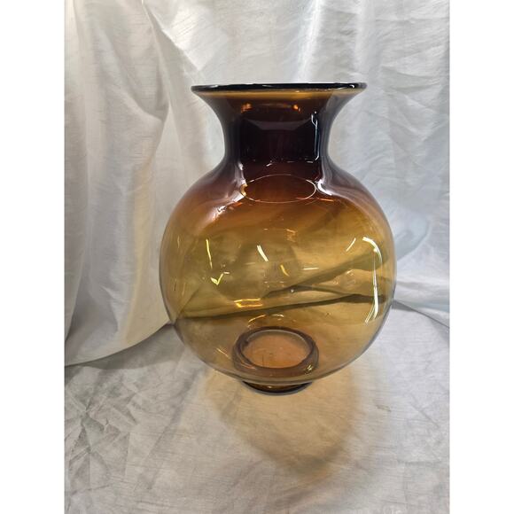 Vintage 1970's Blanko Amber Vase 16" - Picture 1 of 5